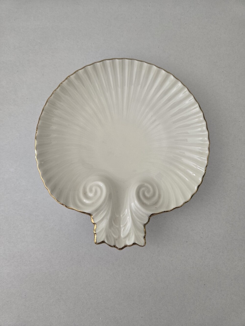 Lenox Aegean Seashell Cream Porcelain Gold Trim Decor Trinket Dish Marked